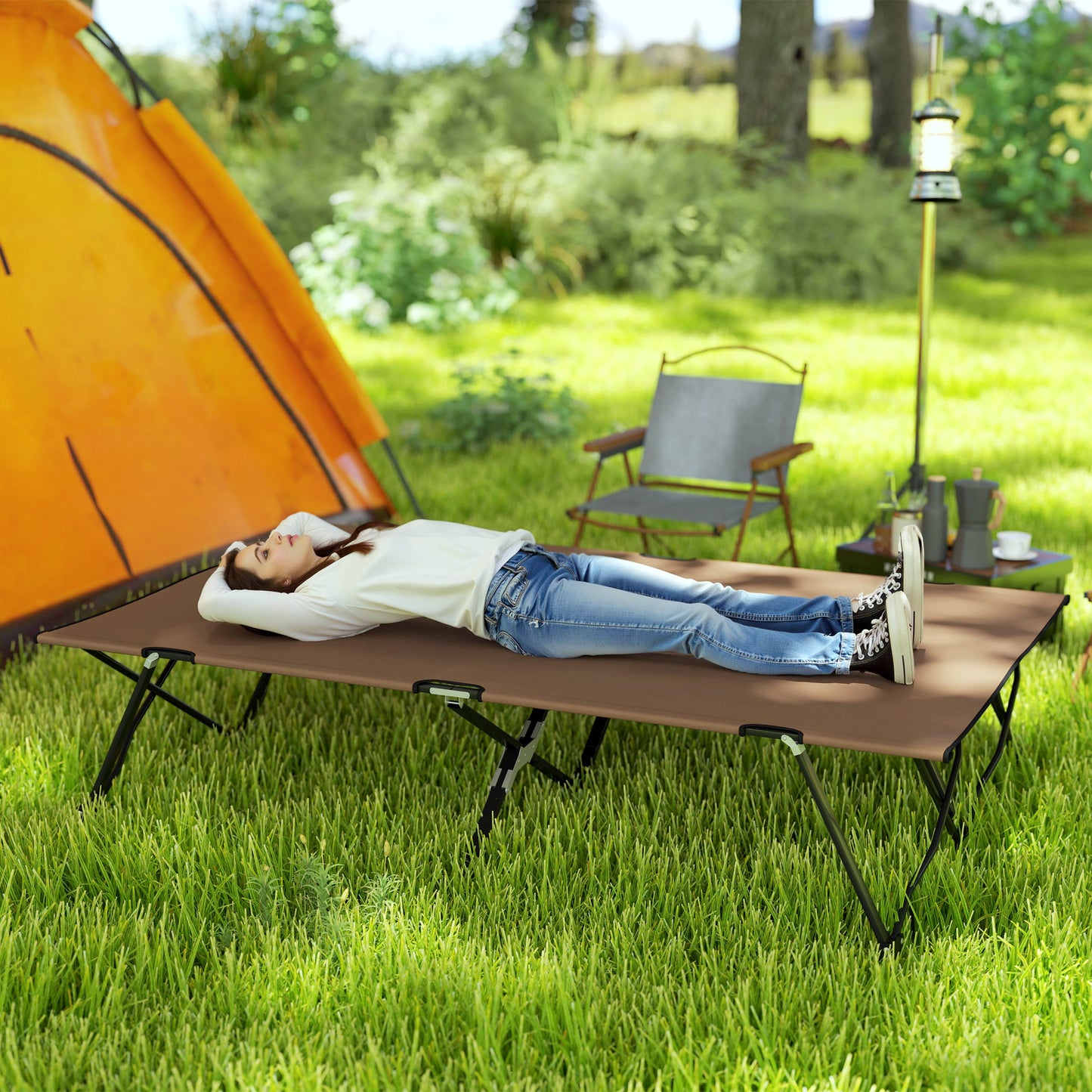 Double Camping Cot Bed, with Bag