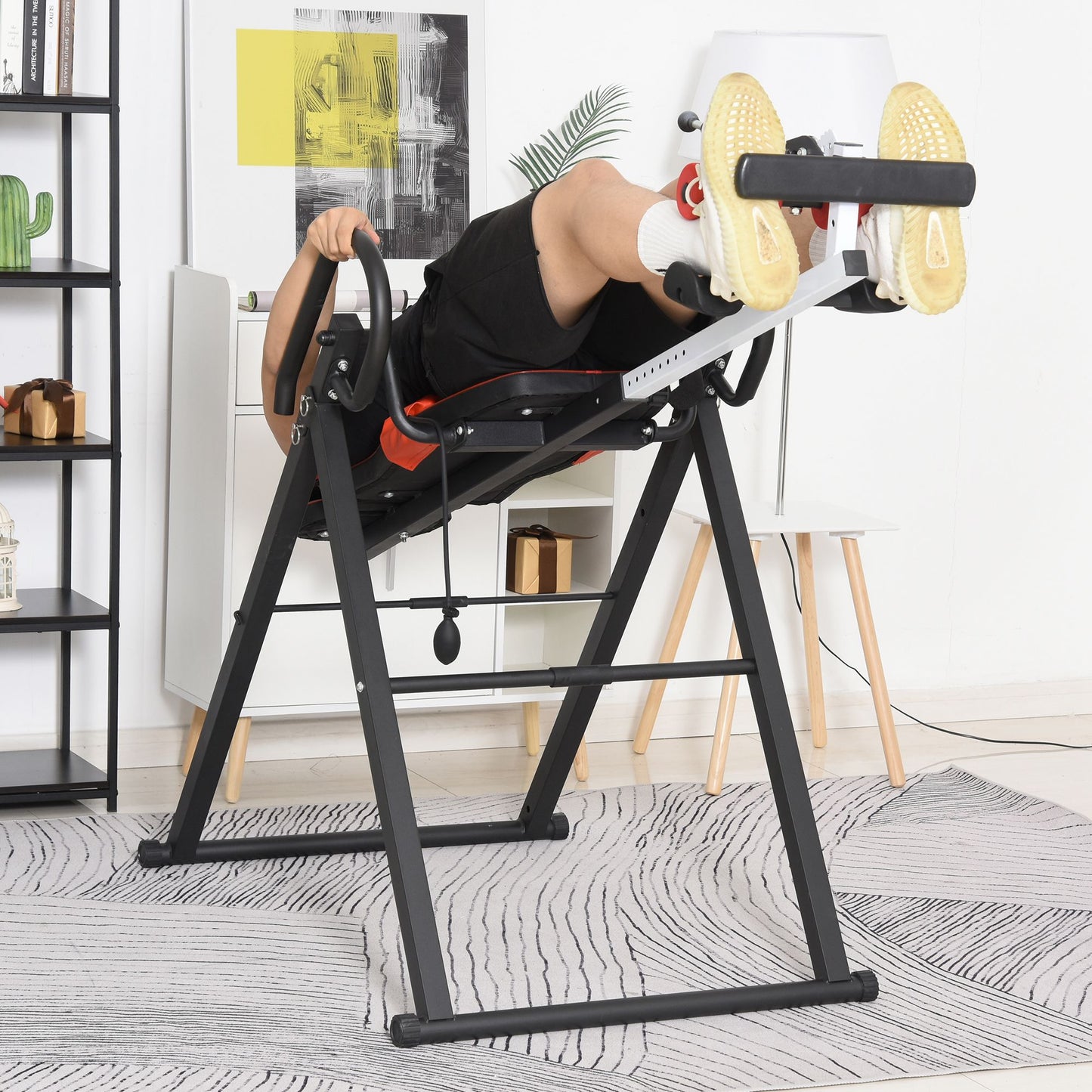 Gravity Inversion Table with Safety Belt Adjustable Hand Stand