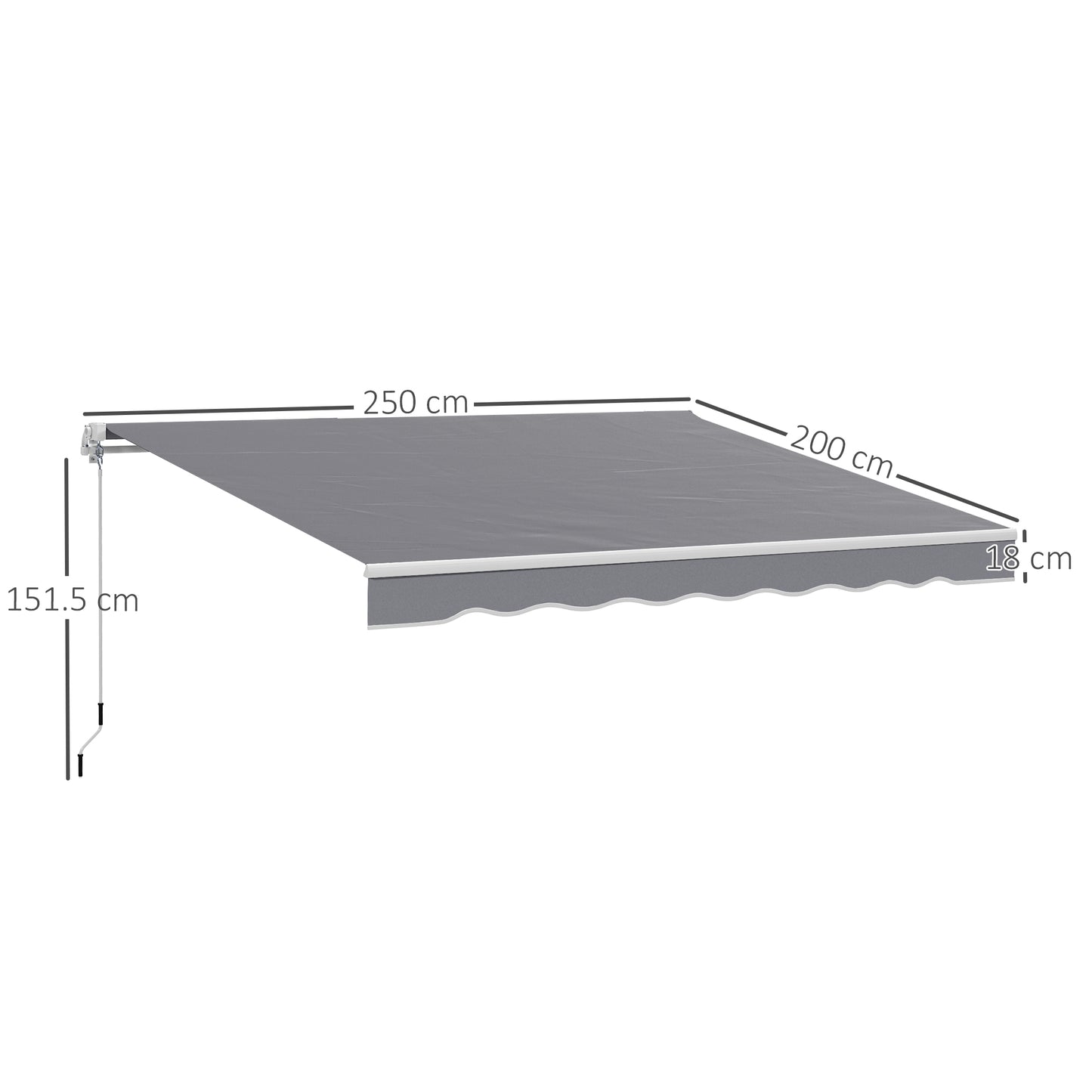 2 x 2.5m Manual Retractable Awning