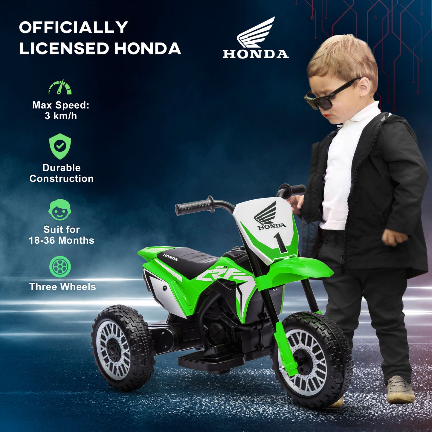 6V Kids Motorbike, Three-Wheel Kids Electric Bike with Horn