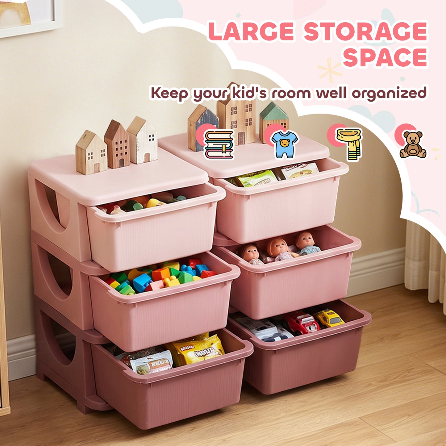 Kids Storage Unit, with Six Drawers