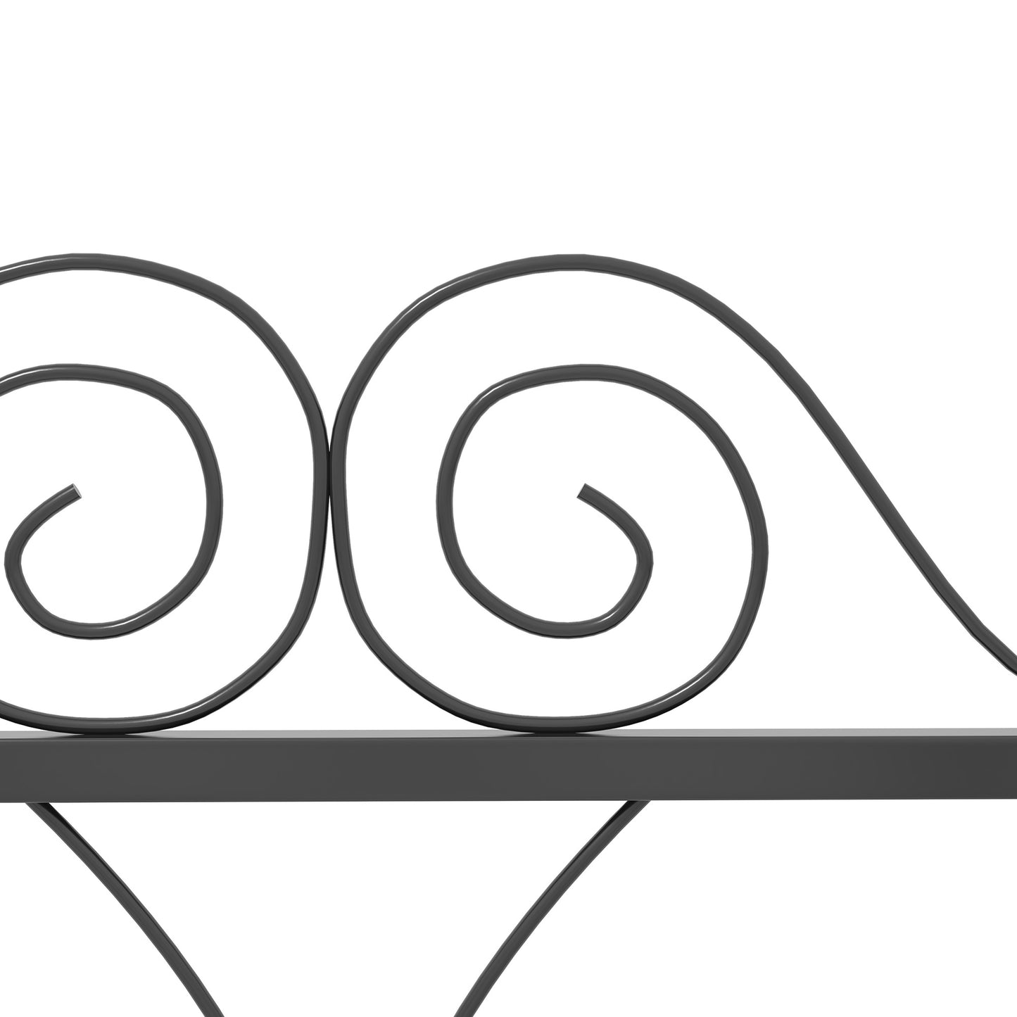 Set of Four 57cm Leaf Scroll Metal Fence Panels
