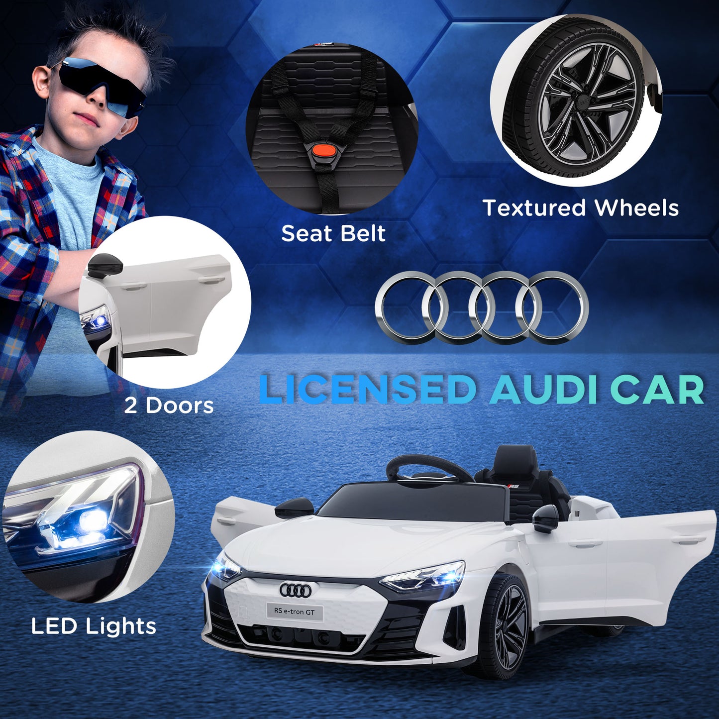 Audi Licensed 12V Kids Electric Ride-On, with Remote Control