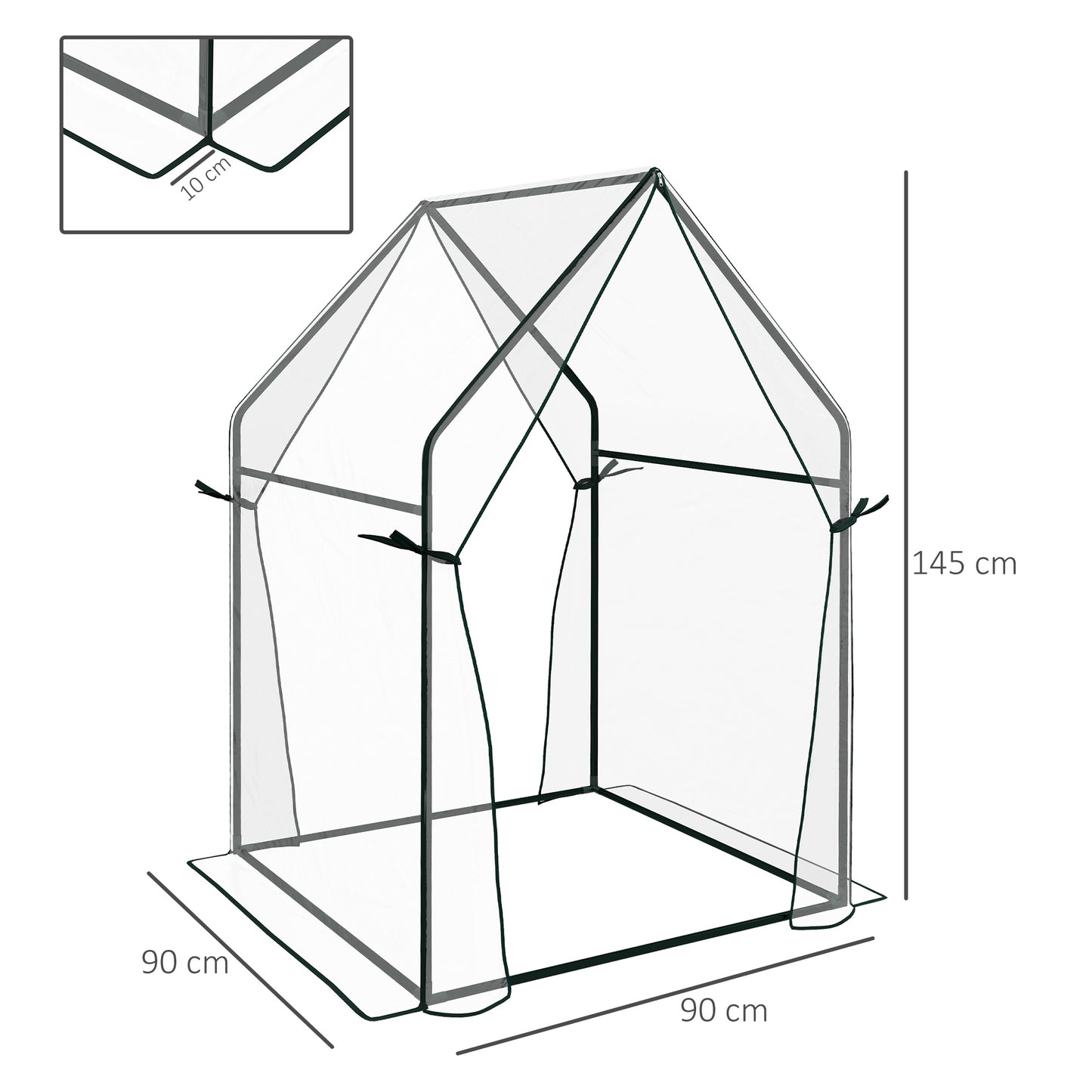 Mini Greenhouse, Garden Tomato Growhouse with 2 Zipped Doors