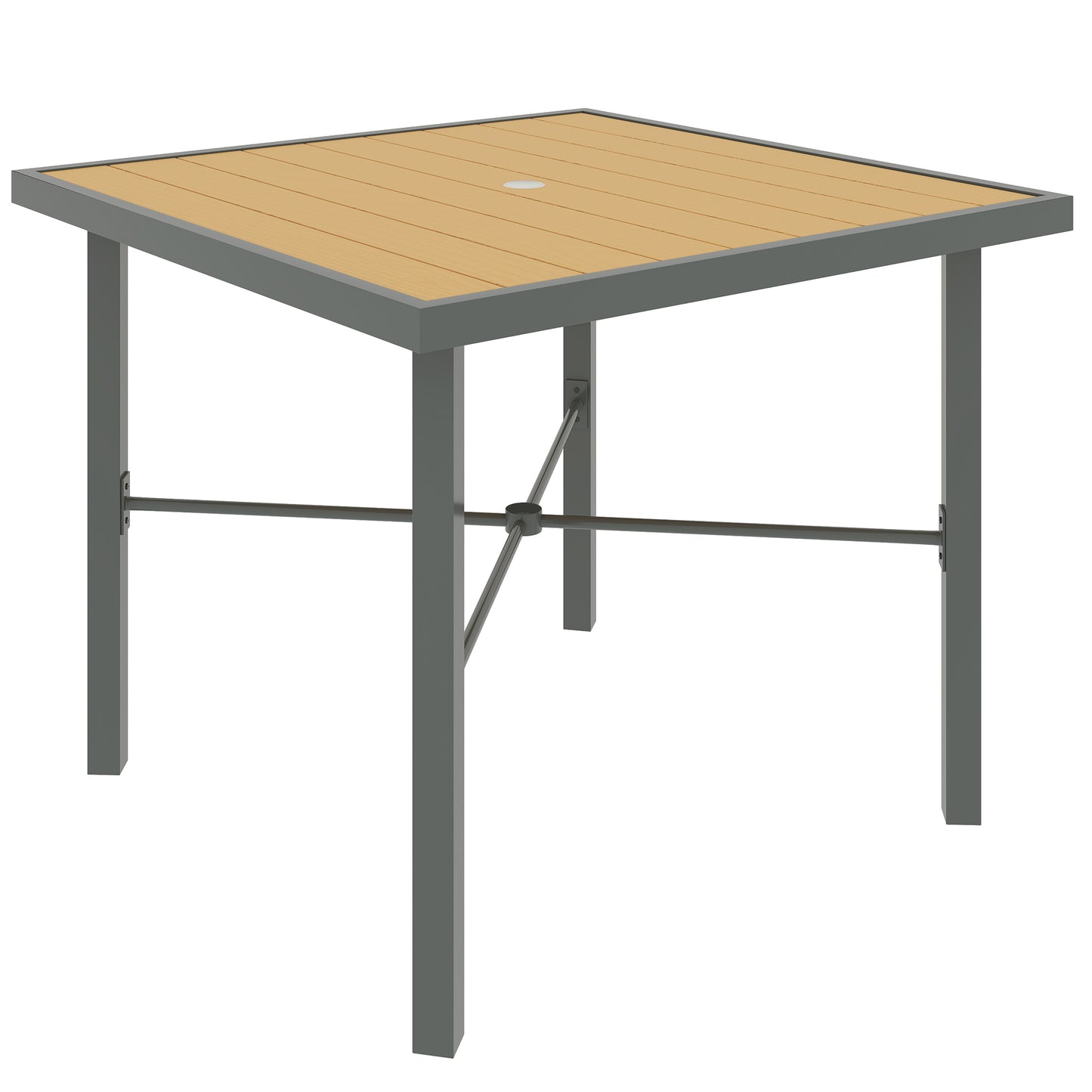 Garden Table for 4, 90 cm Rectangular Outdoor Dining Table