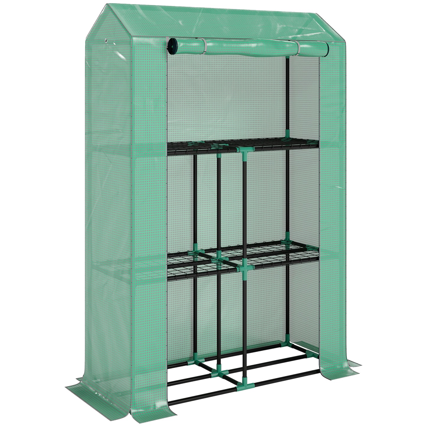 40 x 100cm Three Shelf Steel Frame Greenhouse