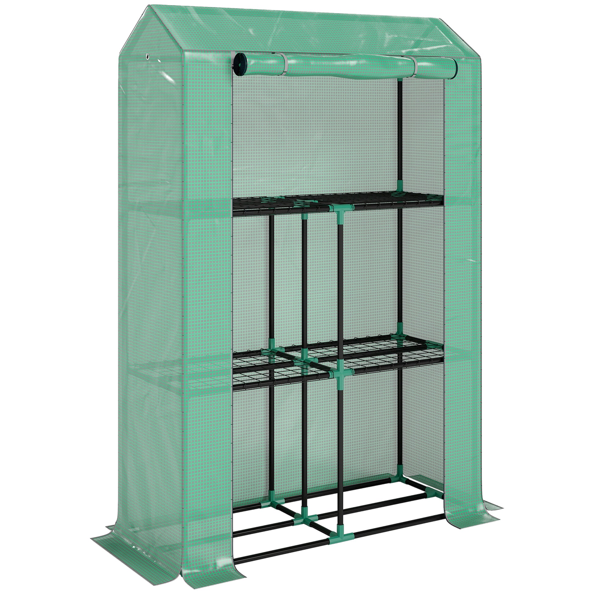40 x 100cm Three Shelf Steel Frame Greenhouse