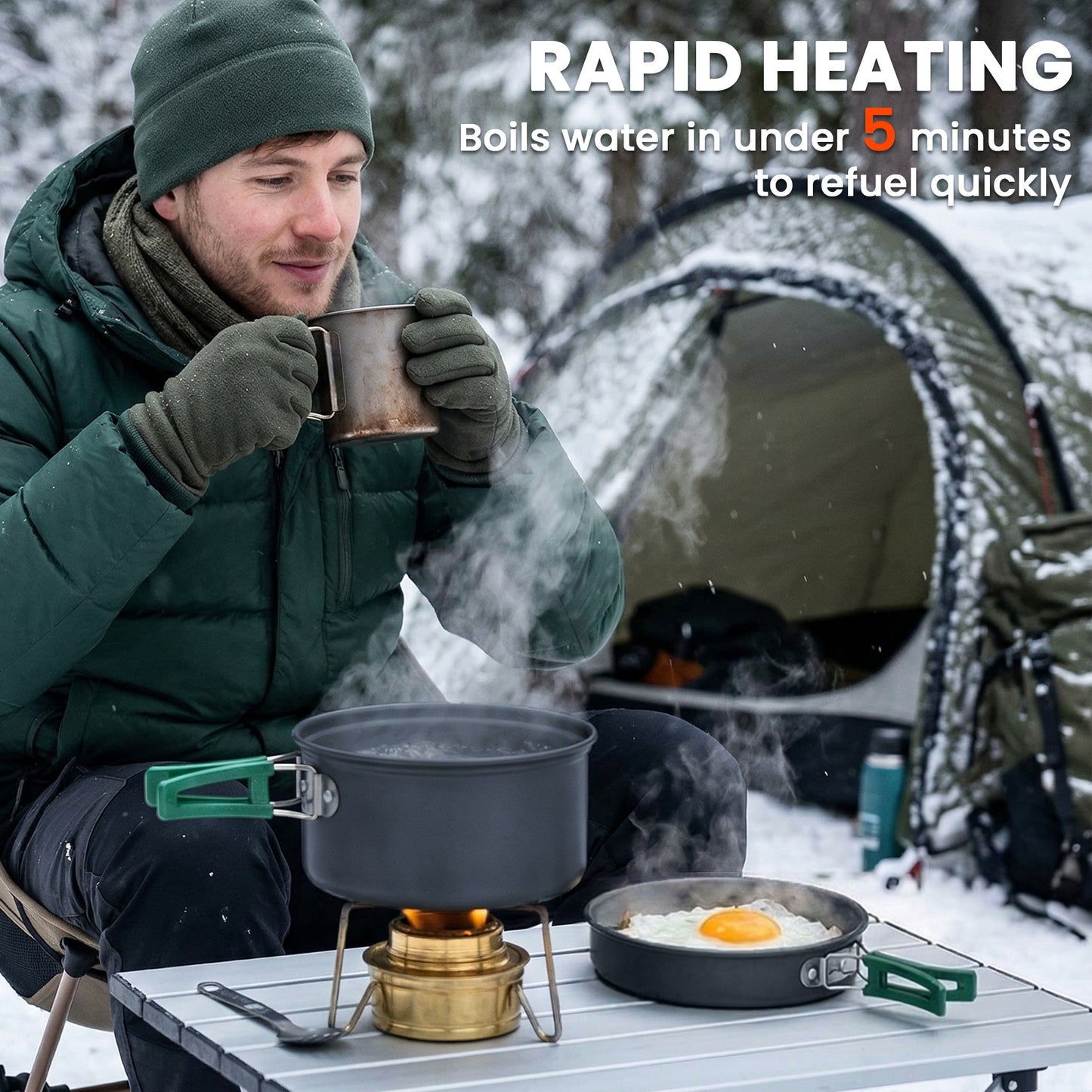 Camping Cookware Set, 8-Piece Ultralight Camping Cooking Kit