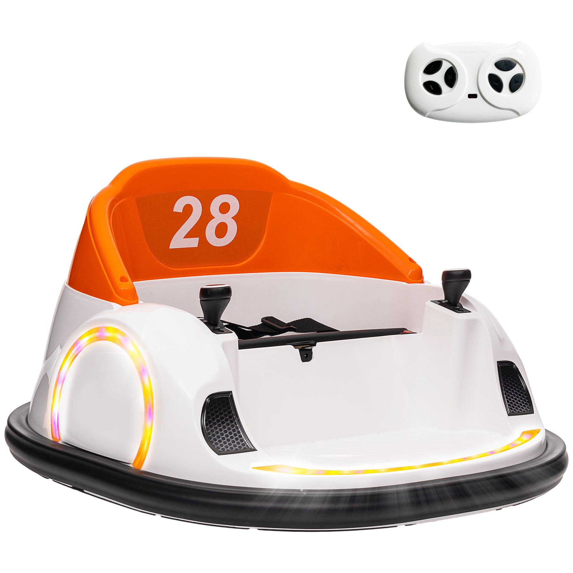 360° Rotation Kids Bumper Car, 12V Waltzer Car with Remote Control
