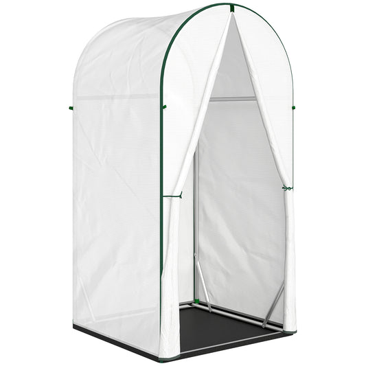 Mini Greenhouse, Portable Green House with Roll-Up Door, PE Base