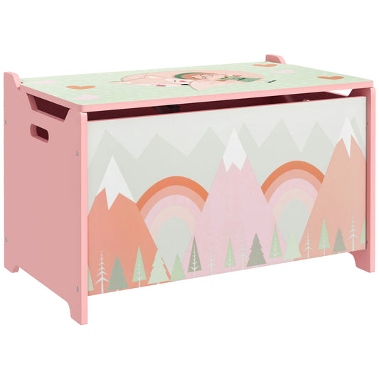 Toy Box, Kids Storage Chest, with Lid, Safety Hinge