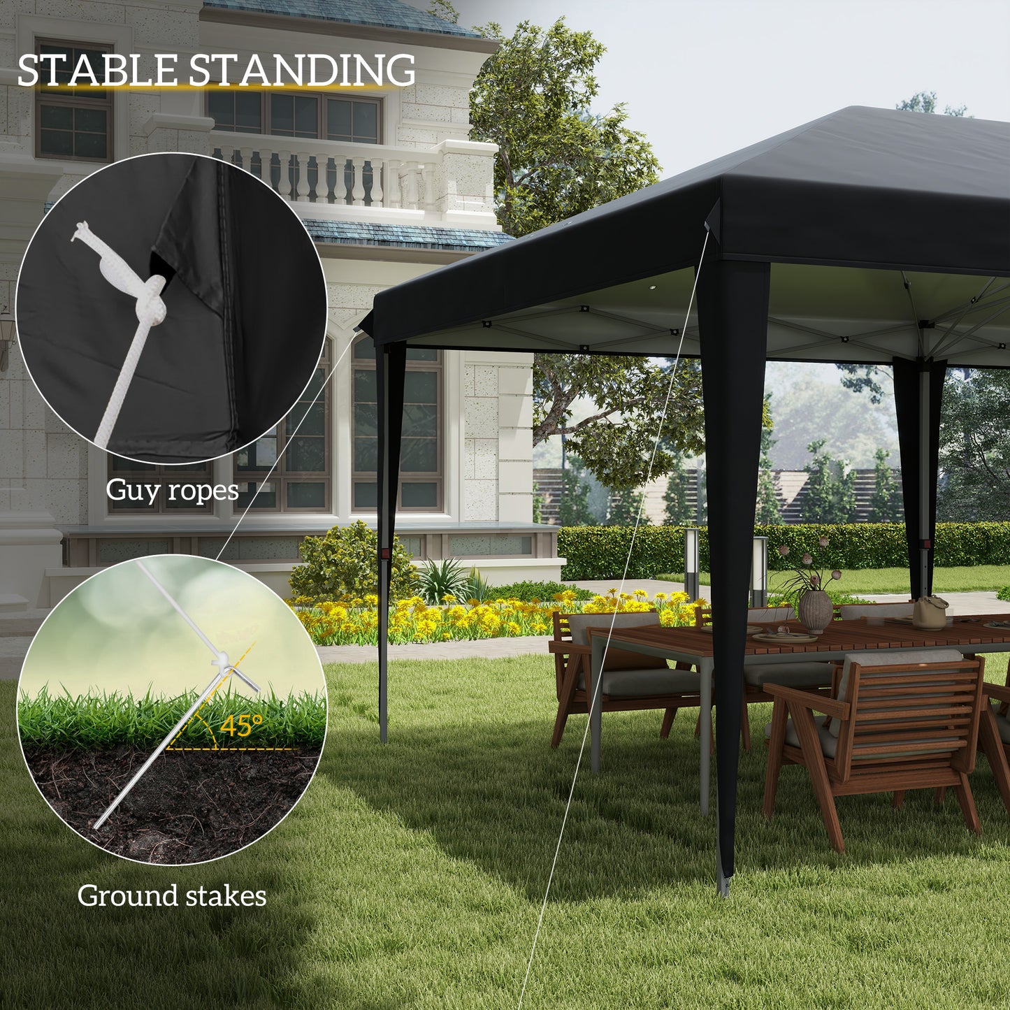 Pop Up Gazebo 3 x 6m, Foldable Canopy Tent