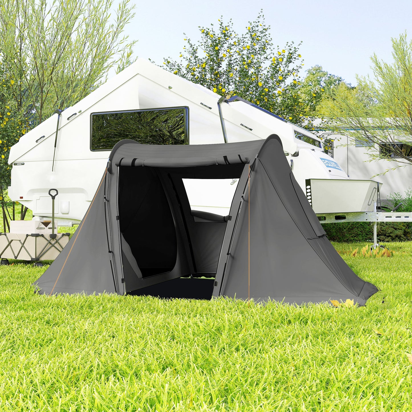 3 Man Camping Tent with Living Area and 2 Bedrooms