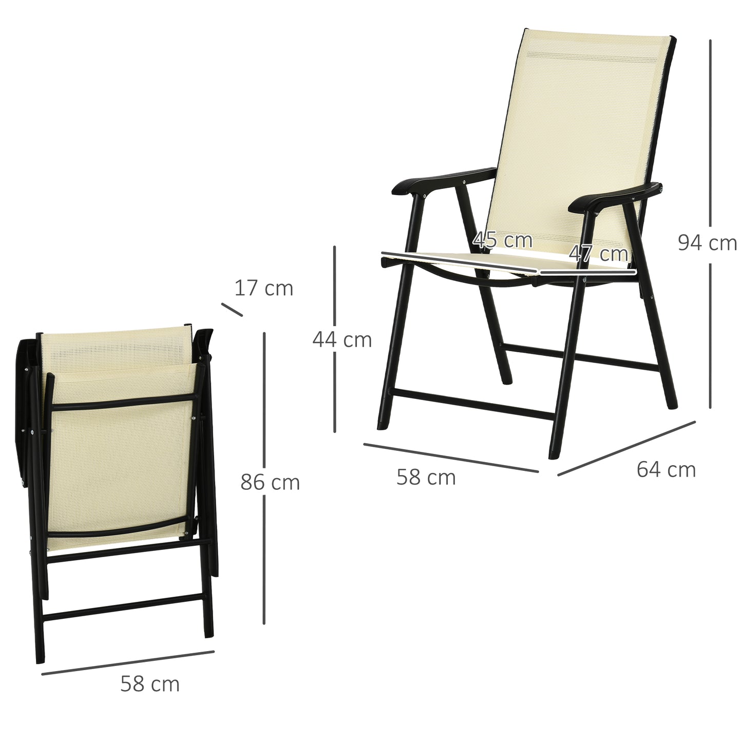 Set of Four Folding Garden Chairs