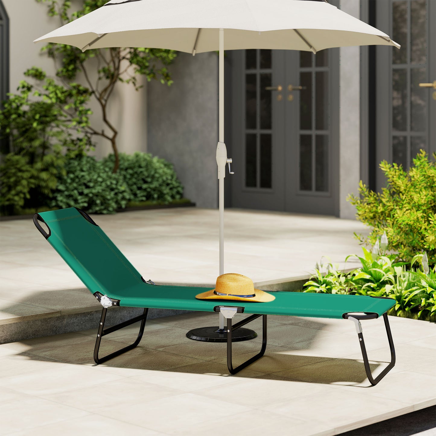 Foldable Sun Lounger with 5-Position Adjustable Backrest (2)