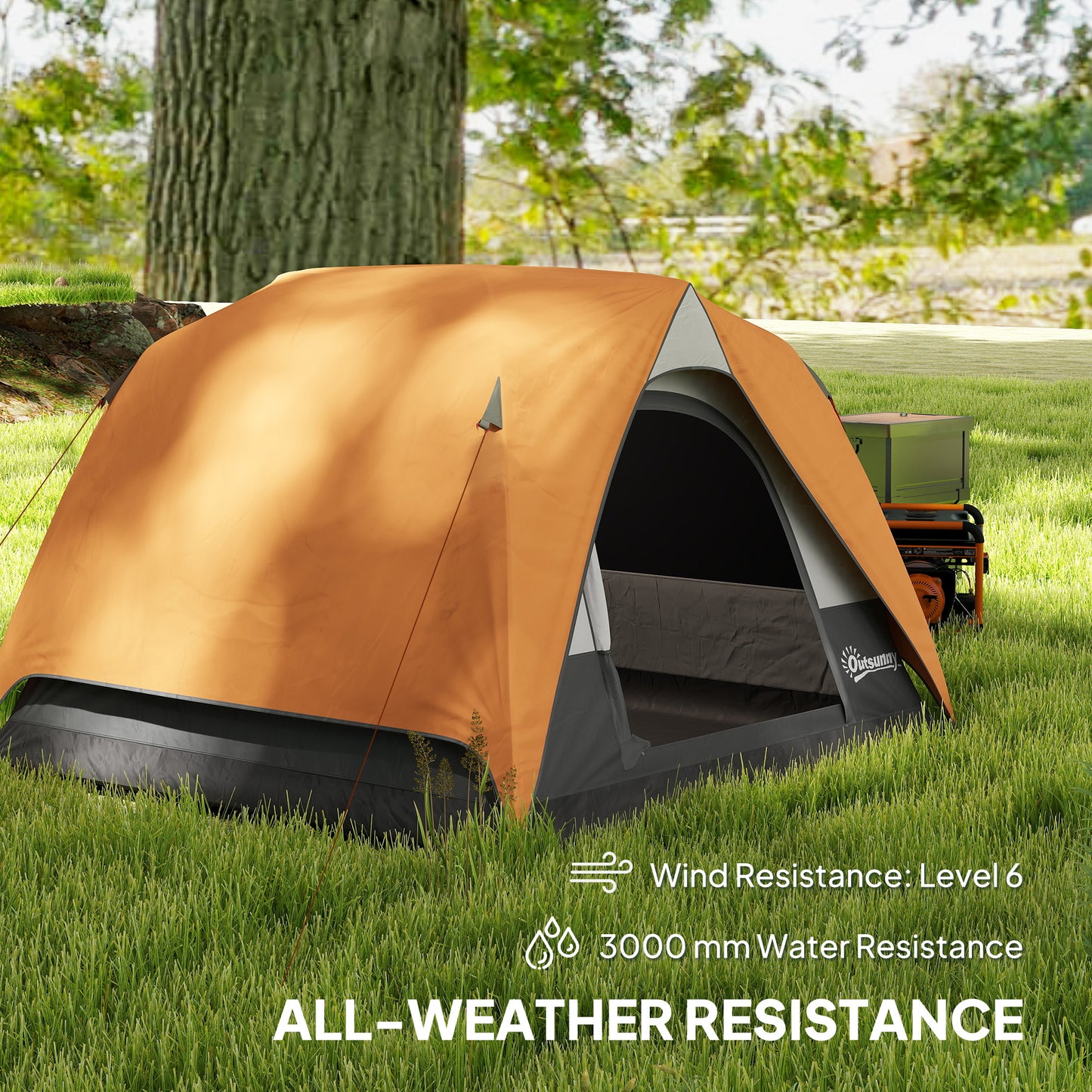 3-4 Person Camping Tent, Easy Set Up Waterproof Dome Tent