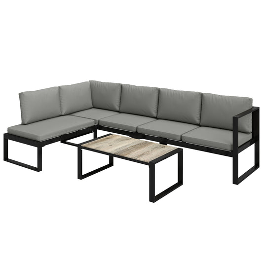 4 Piece Garden Furniture Set, Garden Sofa Set with 2 Loveseats