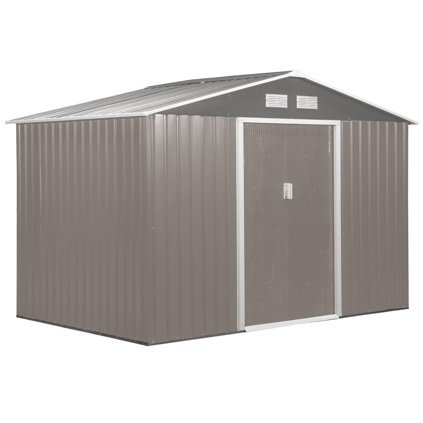 9 x 6FT Outdoor Garden Roofed Metal Storage Shed Tool Box