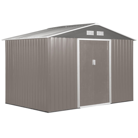 9 x 6FT Outdoor Garden Roofed Metal Storage Shed Tool Box