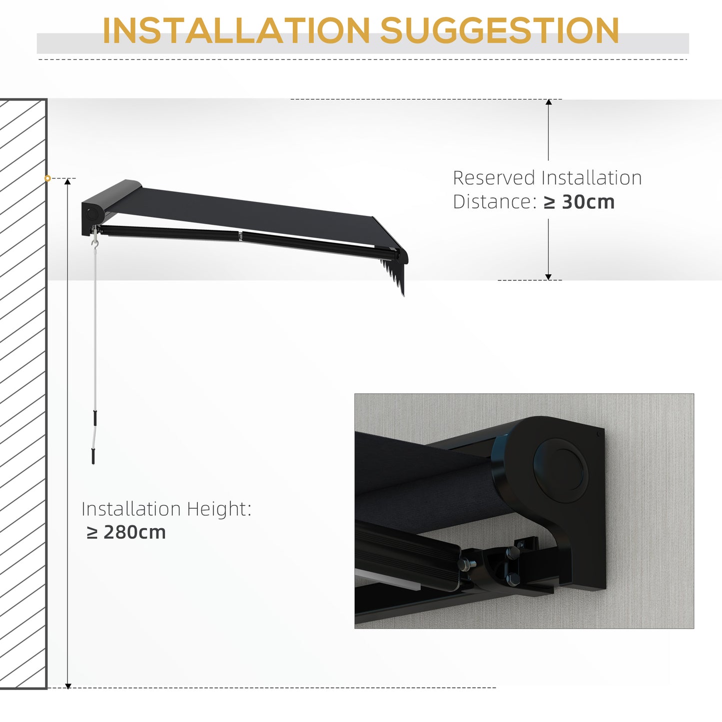 3 x 2.5m Electric Awning with LED Light