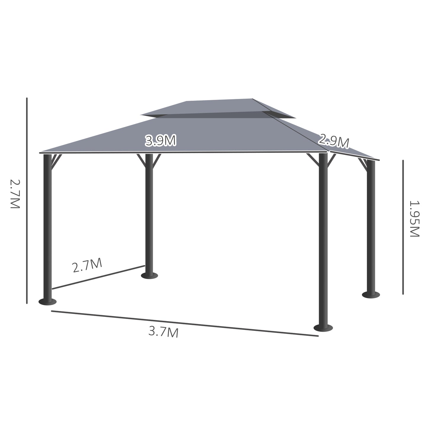 3 x 4m Aluminium Garden Gazebo