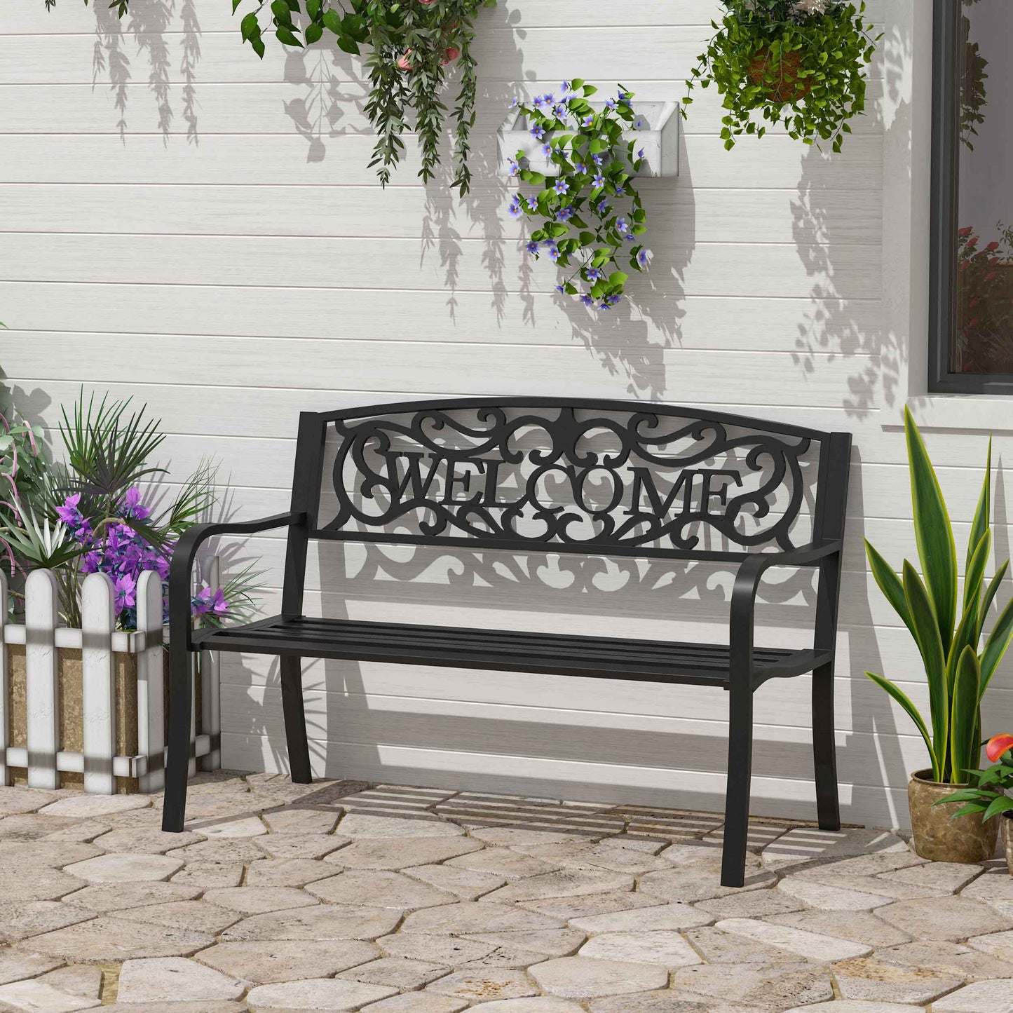 126Lx60Wx85H cm Steel Bench