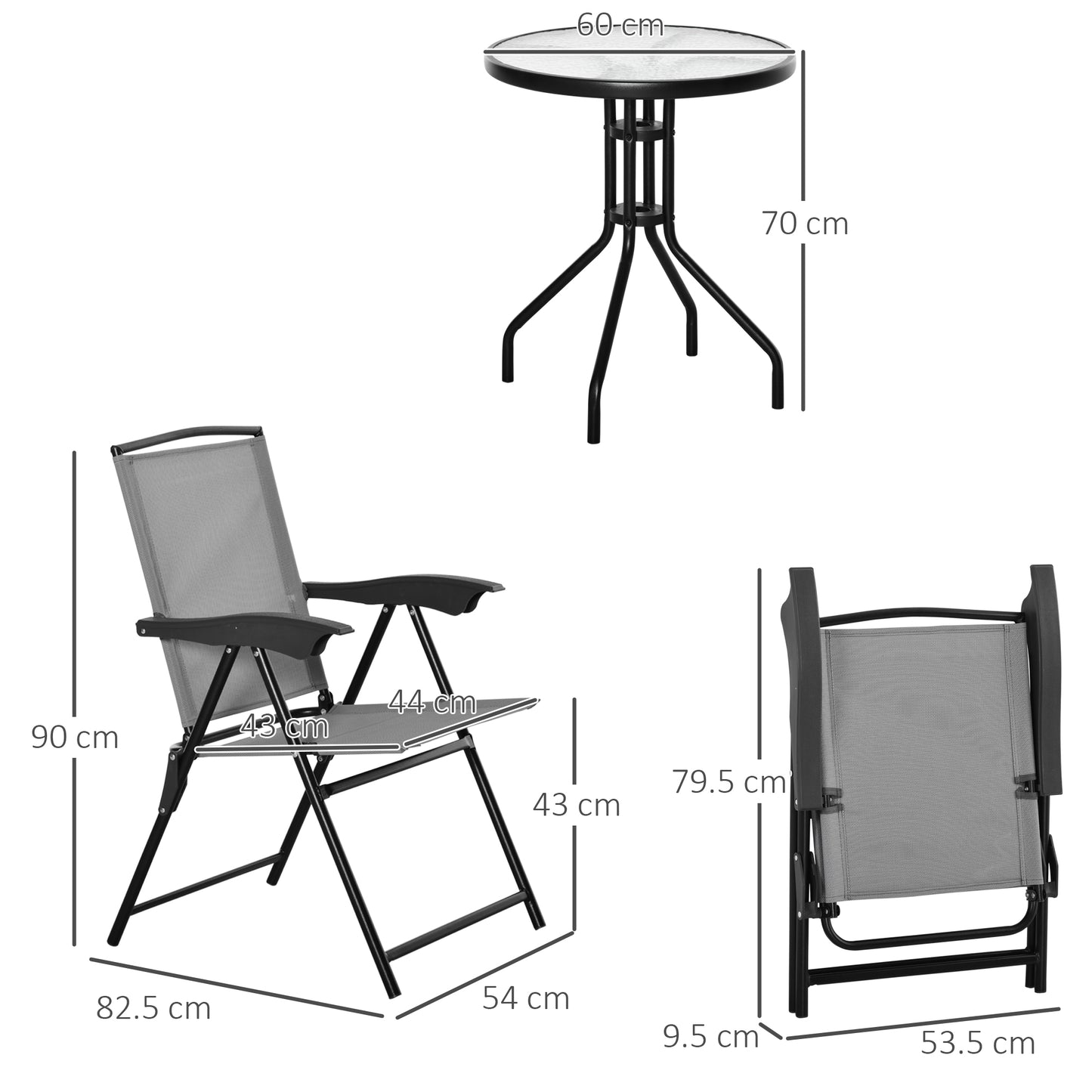 3 Piece Outdoor Bistro Set
