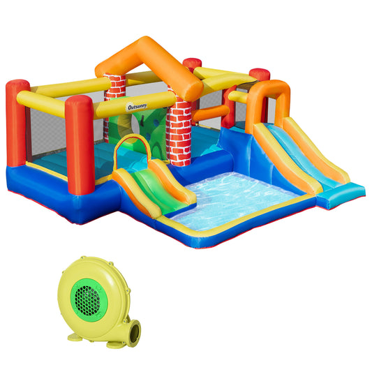 4 in 1 Kids Bouncy Castle Extra Large Double Slides & Trampoline