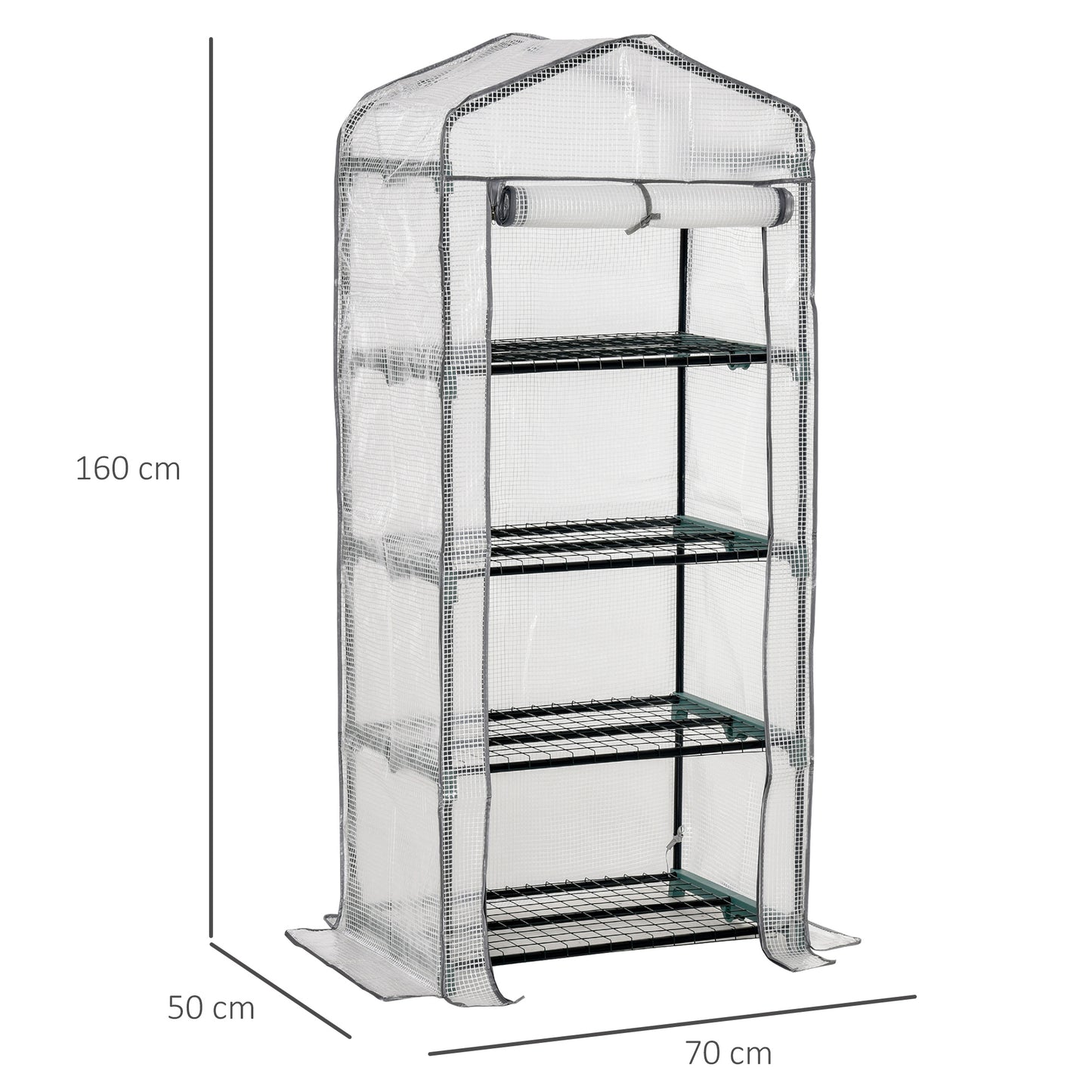 4 Tiers Mini Portable Greenhouse Compact Plant Grow Shed Metal