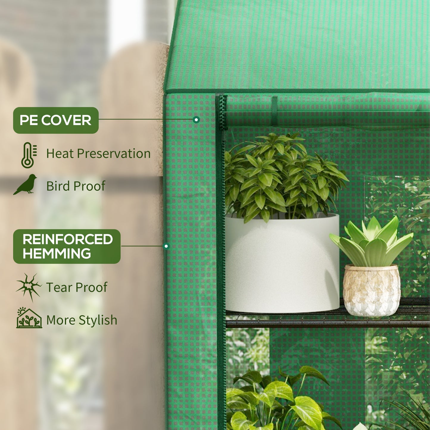 46 x 143cm Three-Shelf Mini Greenhouse
