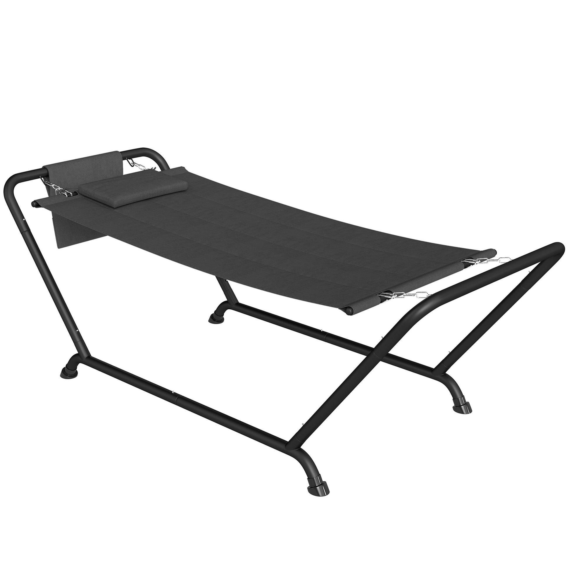 Outdoor Hammock with Stand, Freestanding Hammock with Side Pocket