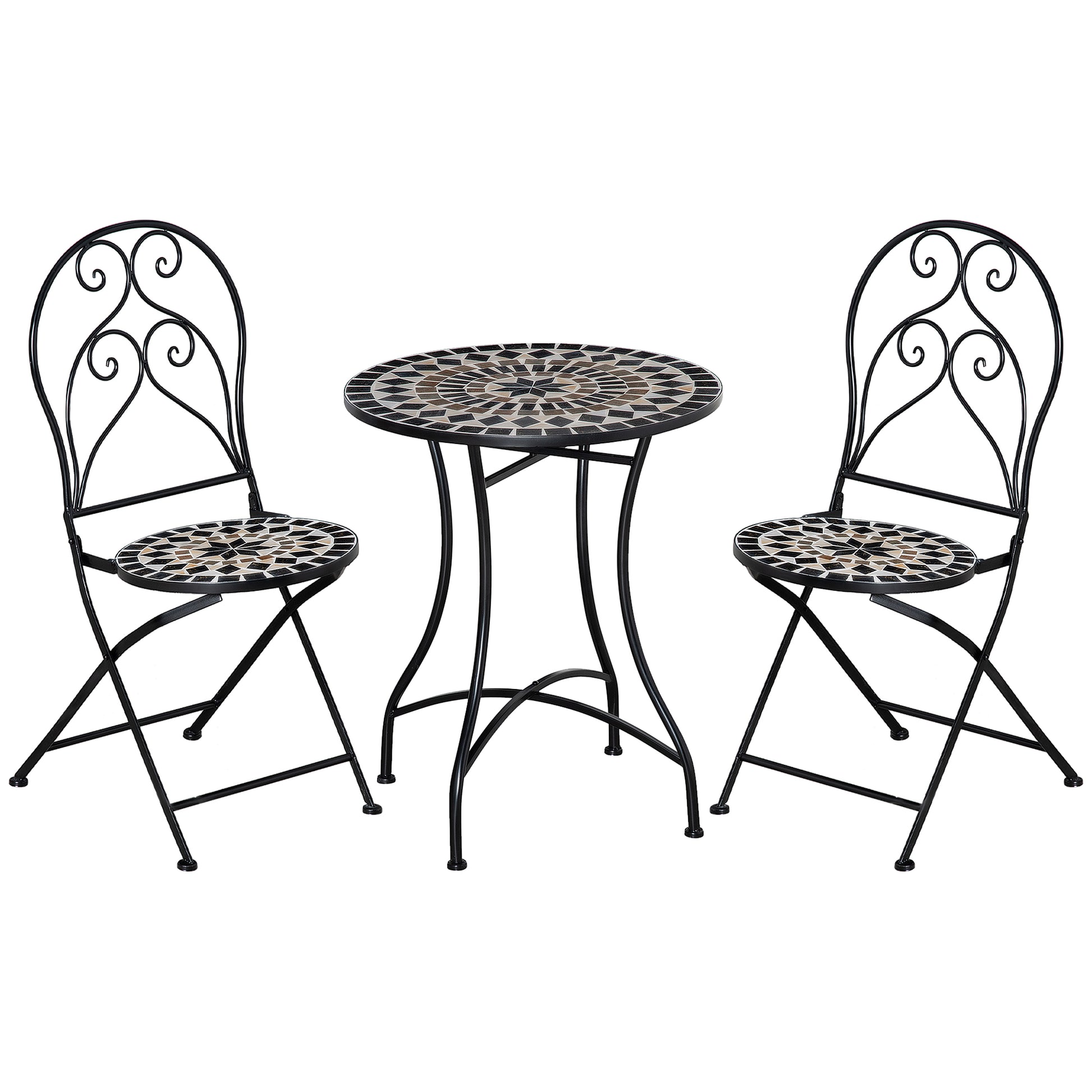 3 Pieces Garden Bistro Set with Coffee Table