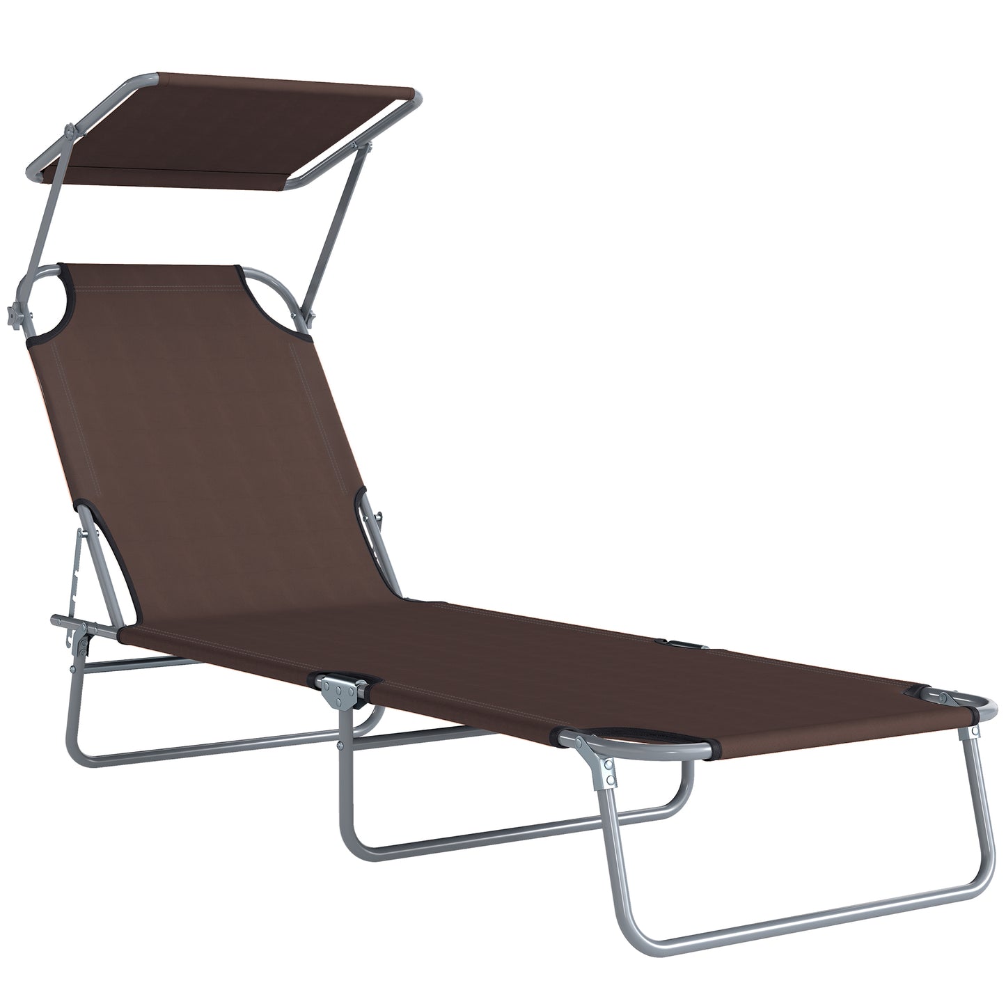 Folding Sun Lounger with Canopy