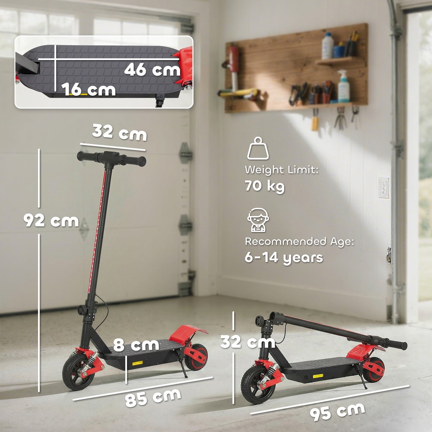 Foldable Kids Electric Scooter with LCD Display