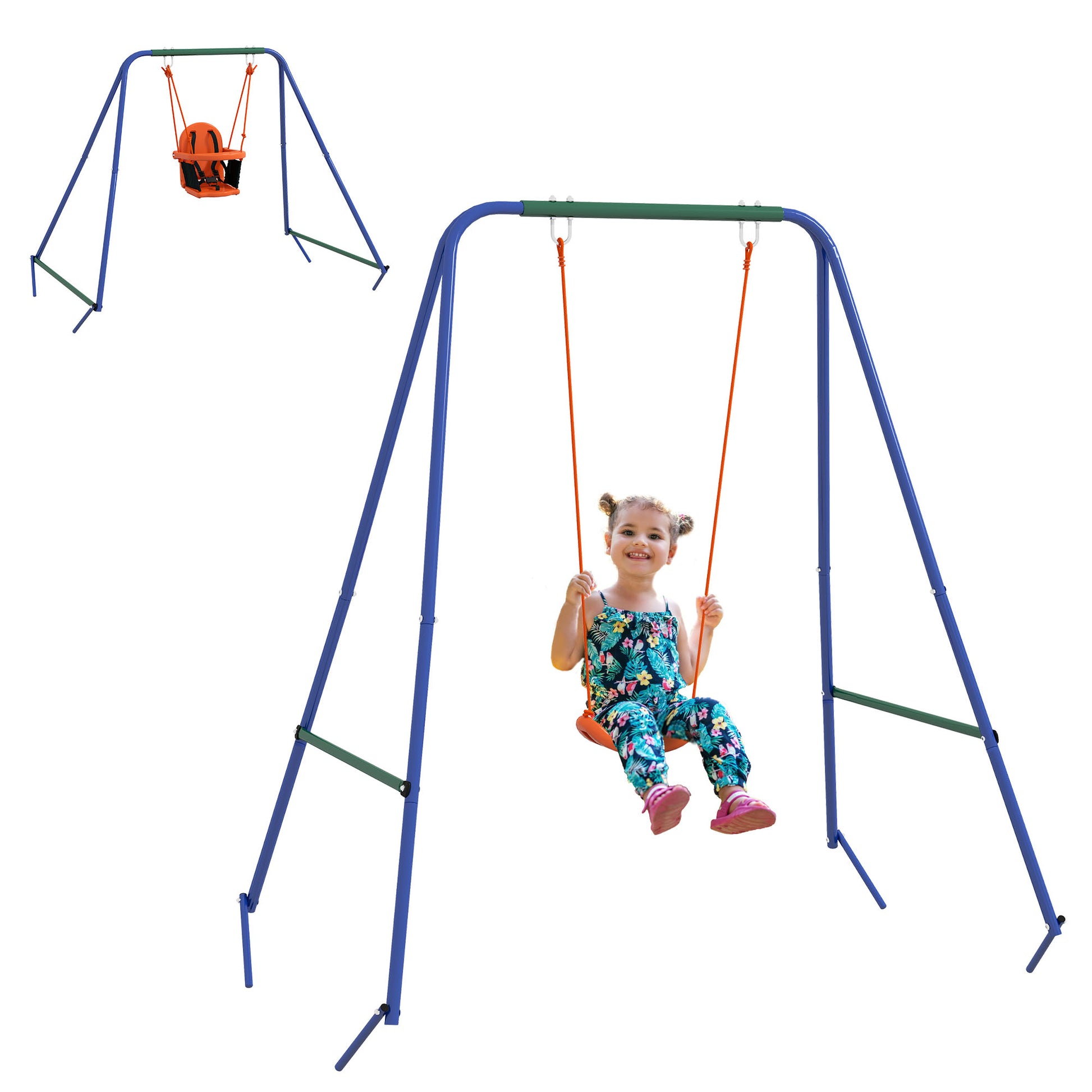 Two-In-One Toddler Garden Swing, with Comfortable Seat
