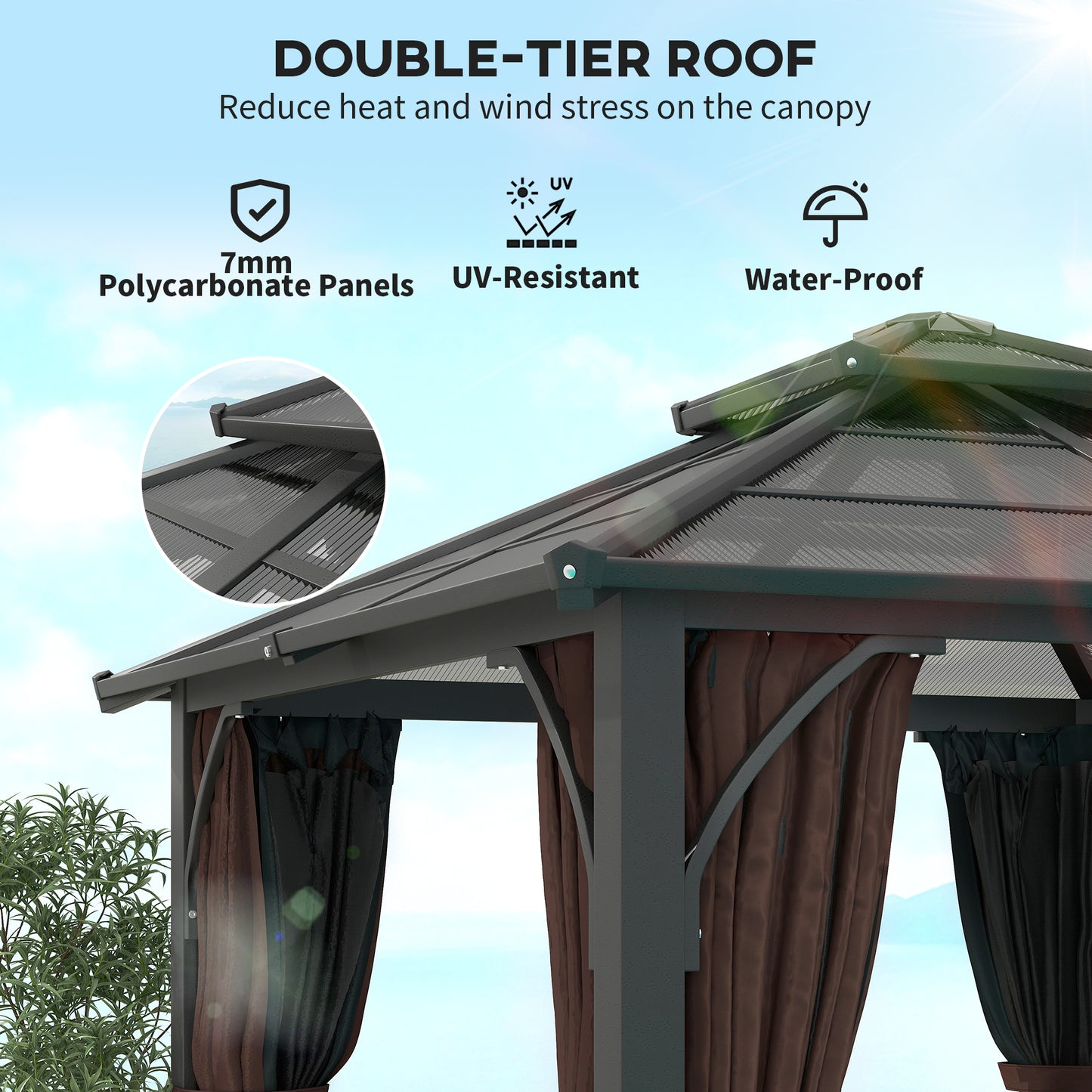 3 x 3(m) Hardtop Gazebo Canopy