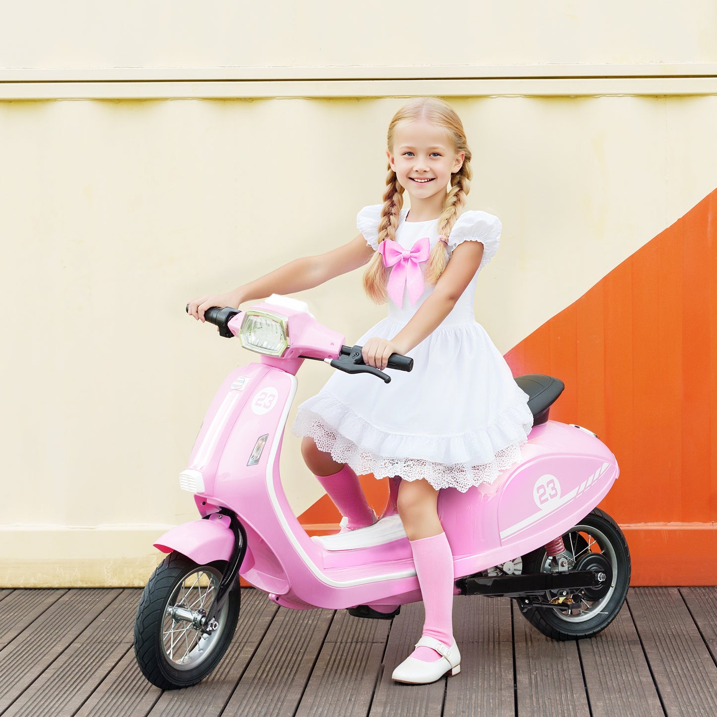24V Kids Electric Motorbike, Ride on Motorcycle with Manual Throttle