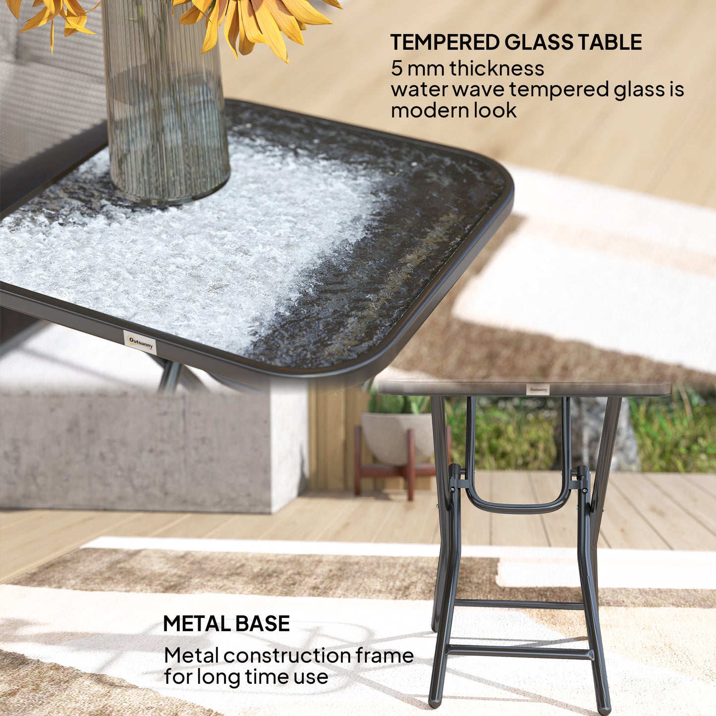 Foldable Garden Table Square Folding Table