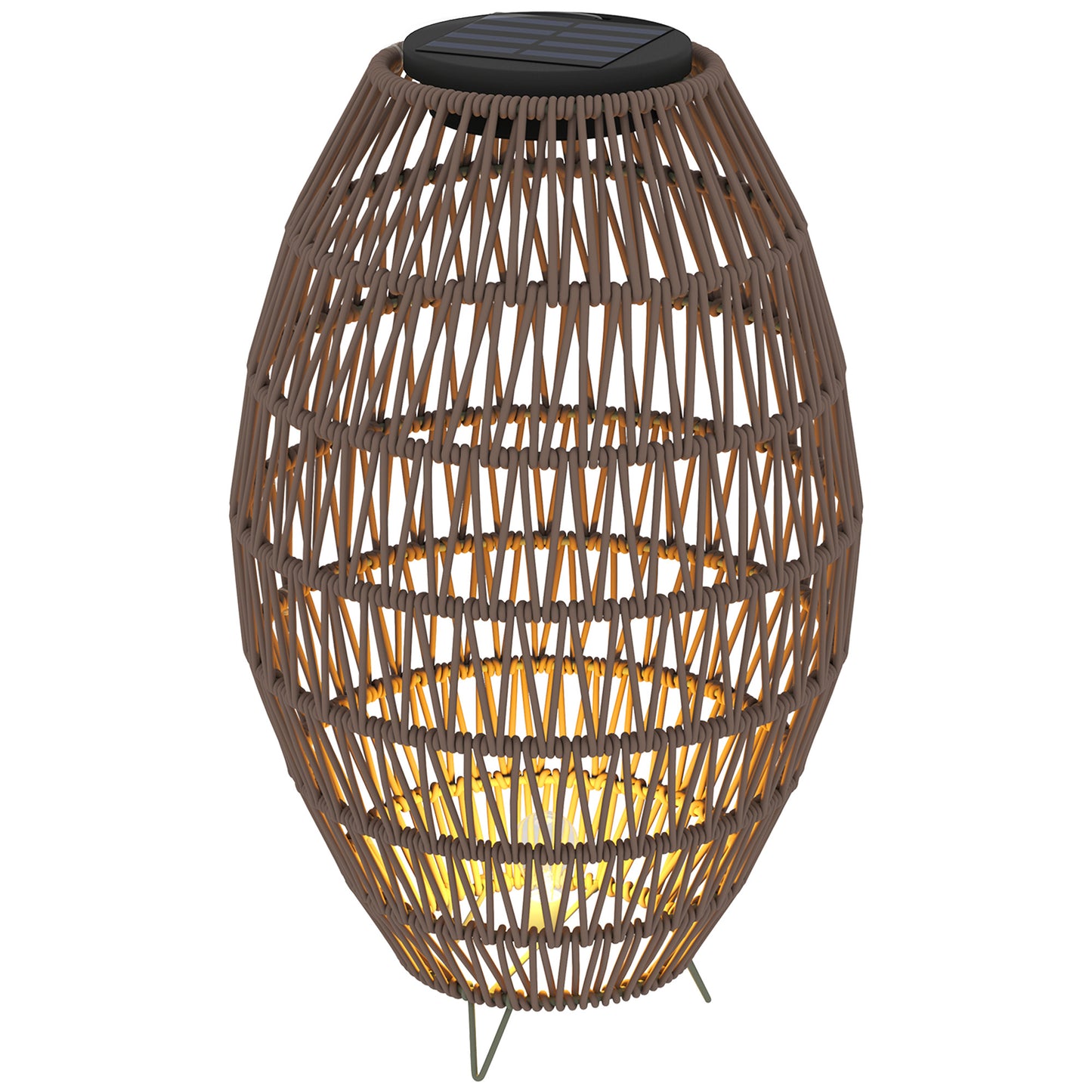 Rattan Solar Lamp, Garden Solar Lantern with Auto On/Off Light