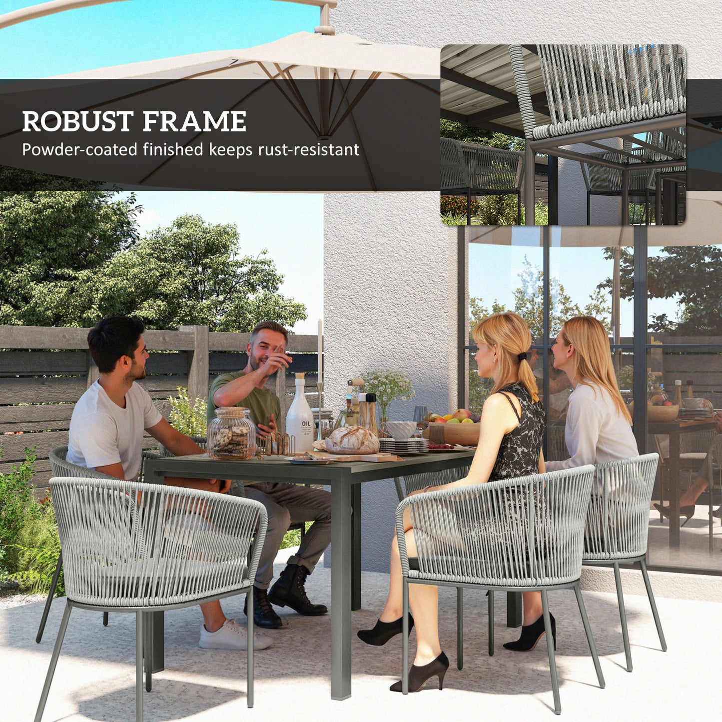 Rattan Dining Set, 6 Seater Rattan Garden Furniture Set