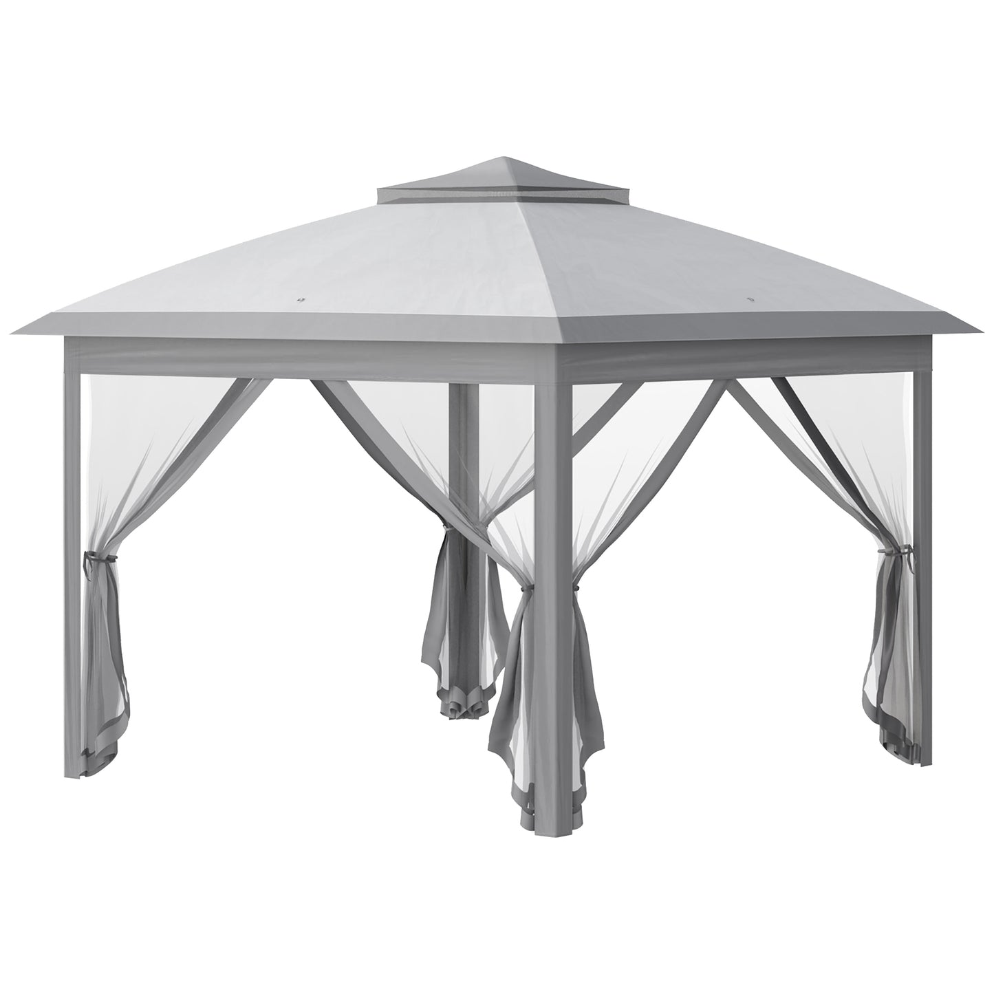 3.3 x 3.3m Pop Up Gazebo, Double Roof Foldable Canopy Tent