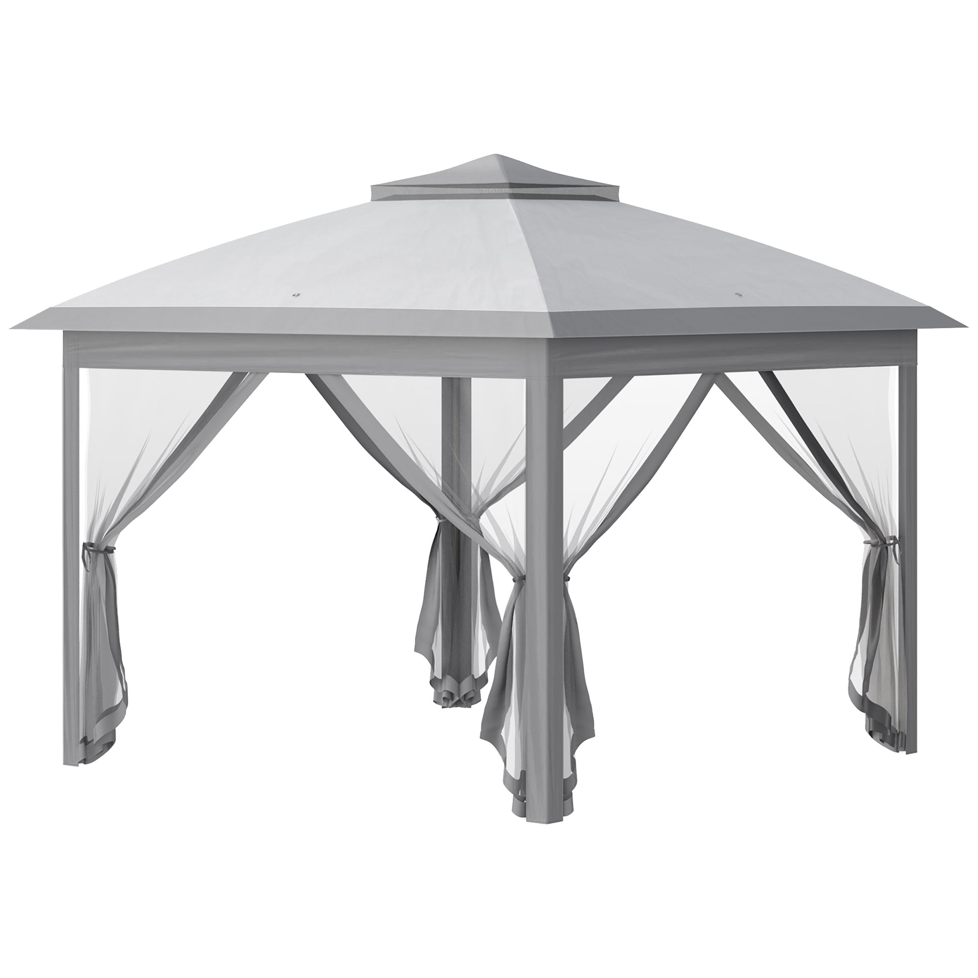 3.3 x 3.3m Pop Up Gazebo, Double Roof Foldable Canopy Tent