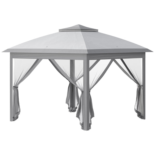 3.3 x 3.3m Pop Up Gazebo, Double Roof Foldable Canopy Tent