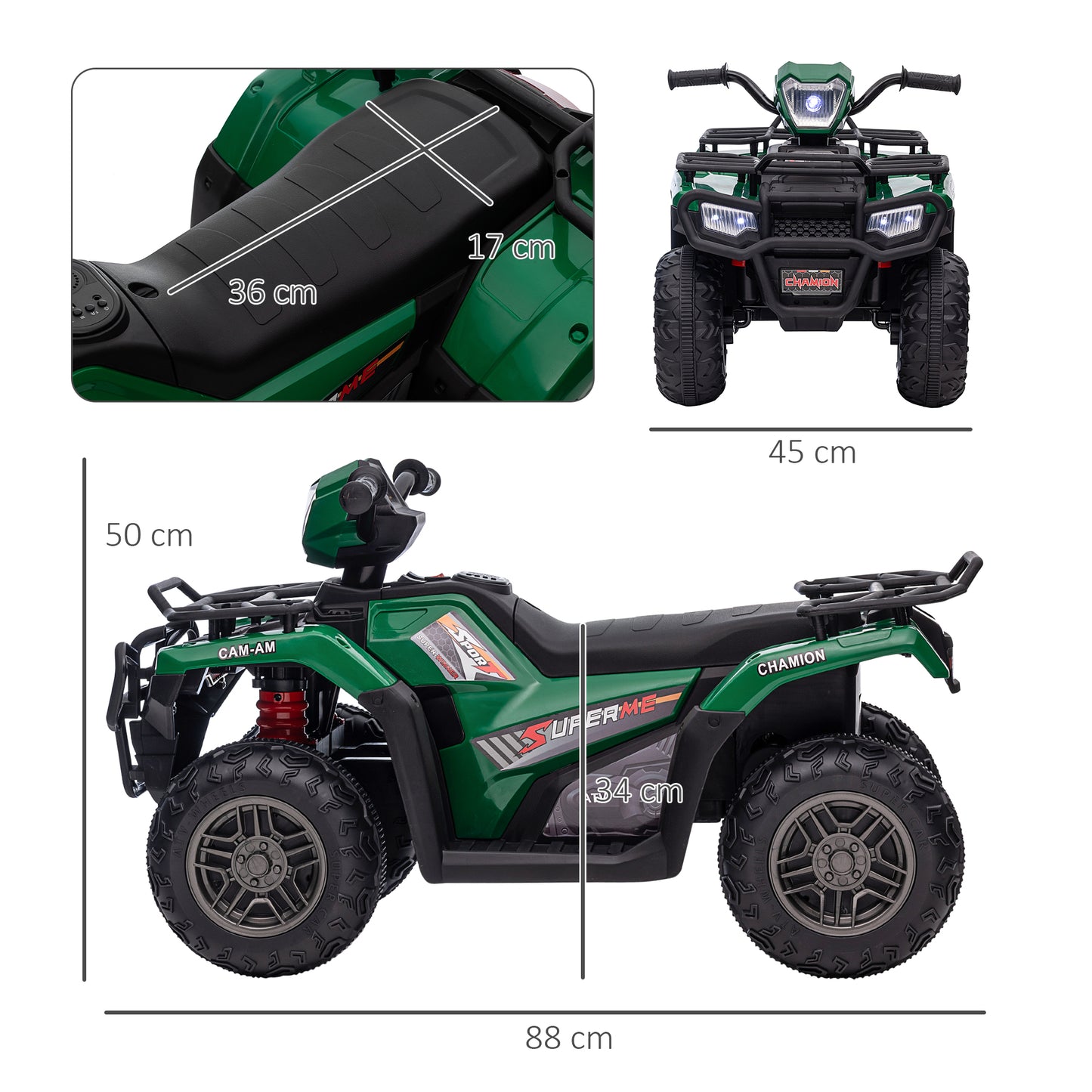12V Kids Quad Bike with Forward, Reverse Functions