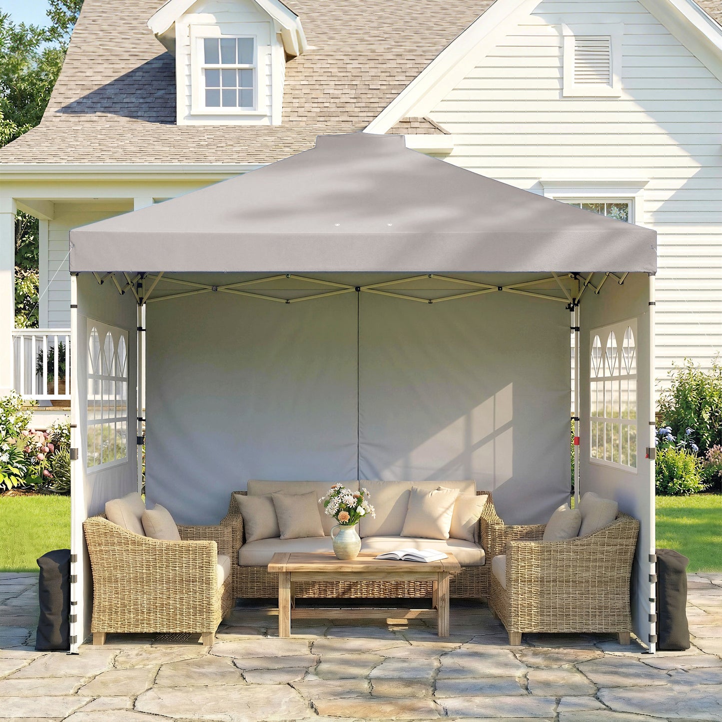 Pop Up Gazebo Waterproof Height Adjustable Canopy