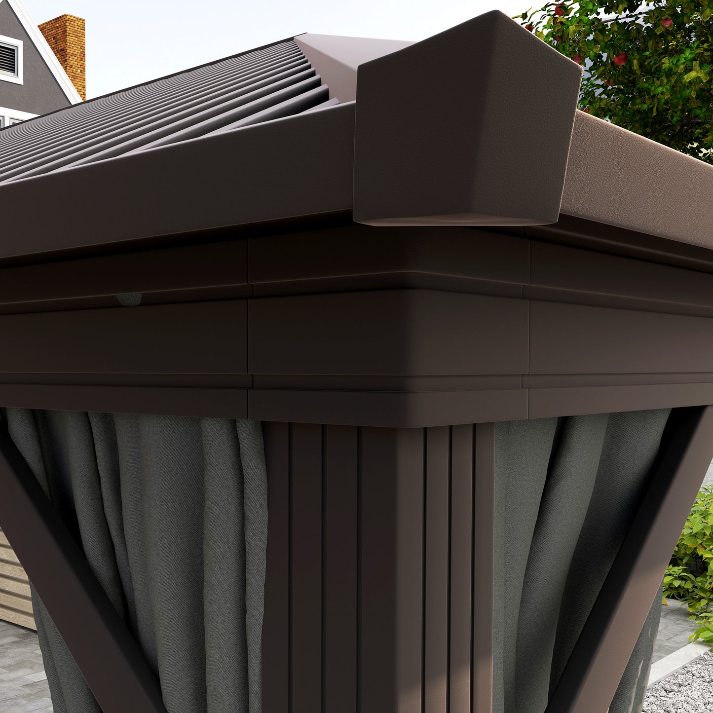3.6 x 3 m Aluminium Hardtop Gazebo with Smart Drainage System