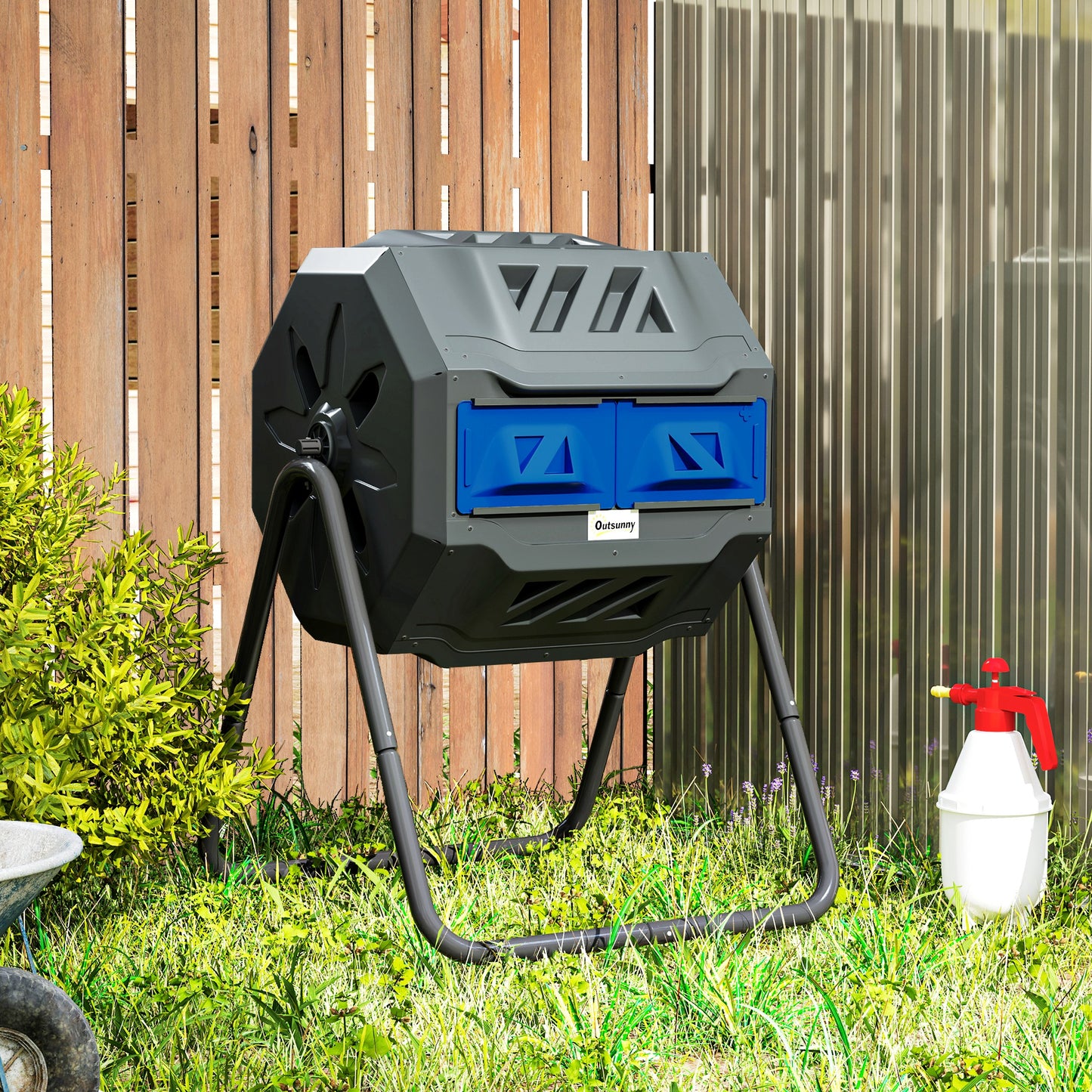 160L 360° Rotating Dual Chamber Composter