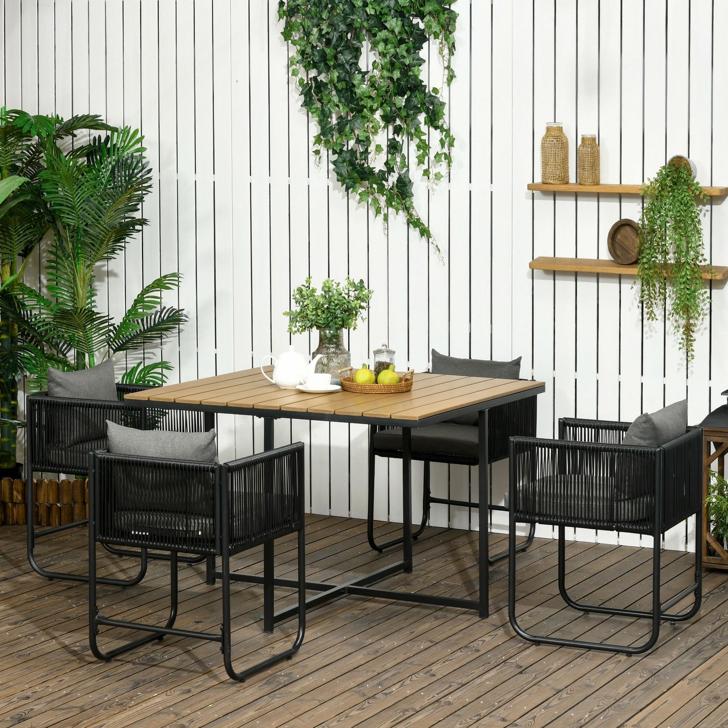 4 Seater Rattan Cube Garden Furniture Set