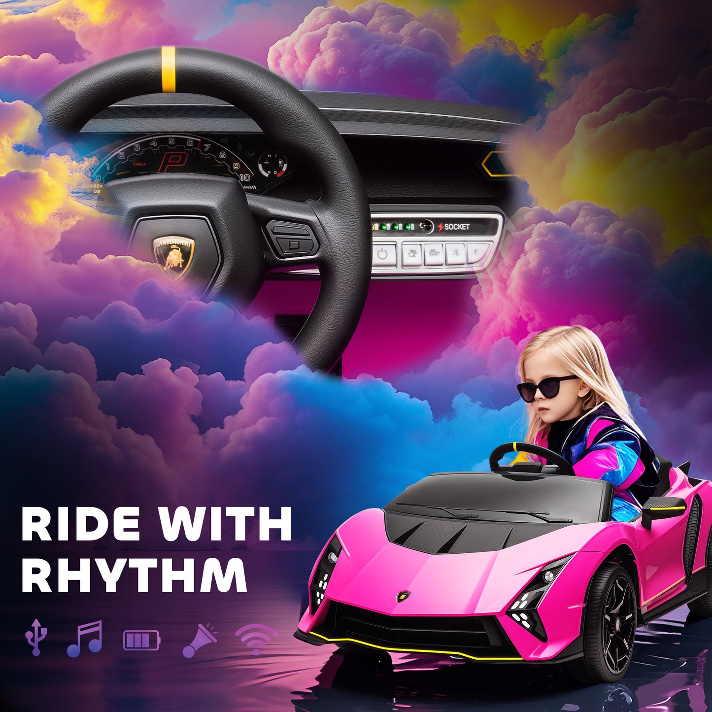 12V Lamborghini Autentica Licensed Kids Electric Car