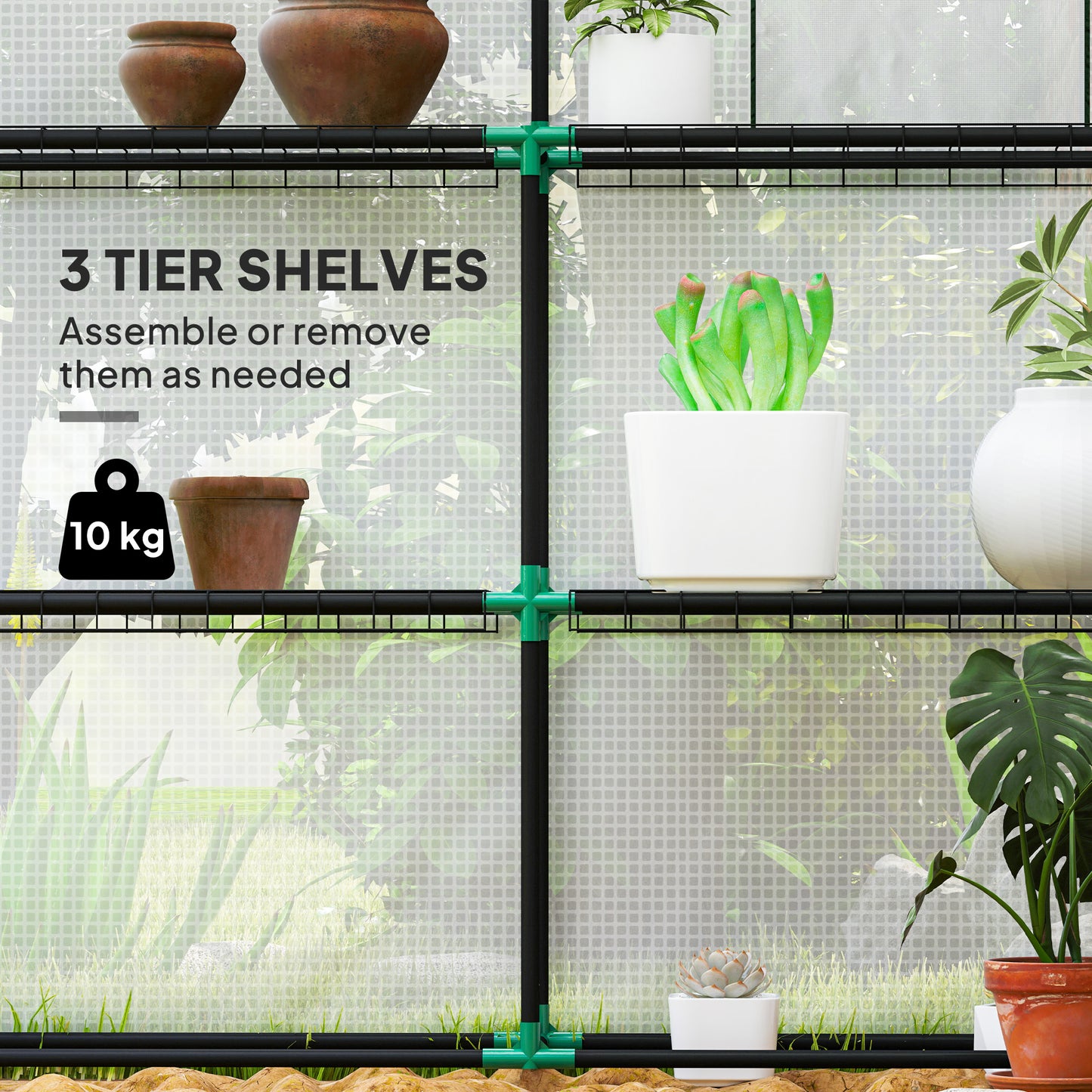 143 x 140cm Walk-In Greenhouse, with Accessories